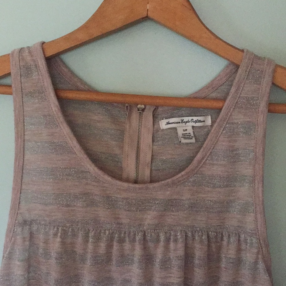 American Eagle metallic zipper back tank top - Picture 3 of 8